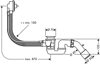 Сифон Hansgrohe Flexaplus 58141180 для ванны
