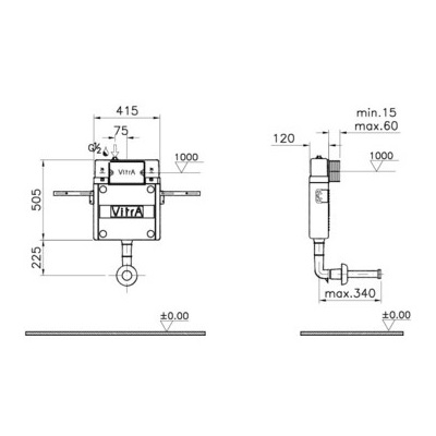 Бачок скрытого монтажа VitrA 742-1720-01 для унитаза