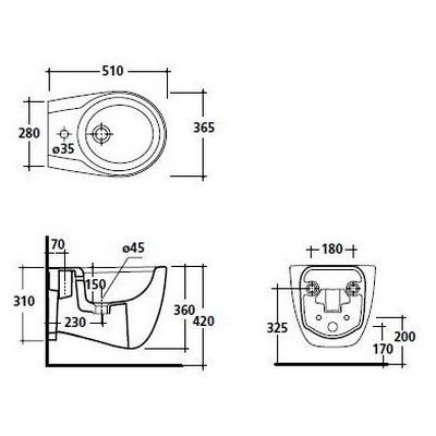 Биде подвесное Galassia Ergo 7110