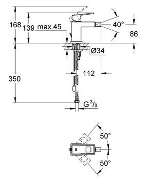 Смеситель Grohe Eurocube 23139000 для биде