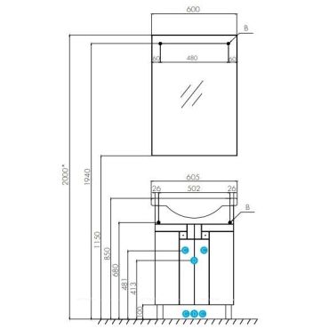 Зеркало Aquaton Фиджи 1A179502FG010 60