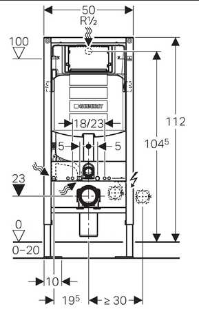 Система инсталляции Geberit Duofix UP320 111.333.00.5 для подвесного унитаза 
