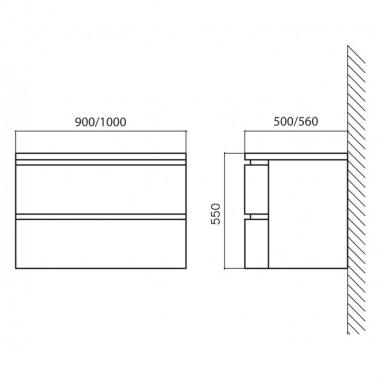 Тумба под раковину BelBagno Prospero BB1000DCS2C/BL-BB1000ARL 100 bianco lucido