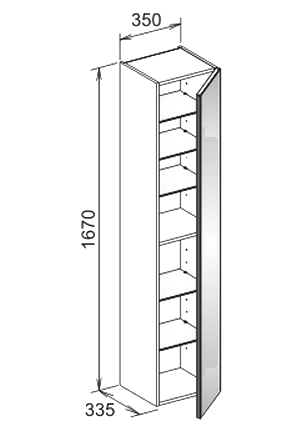 Шкаф-пенал Keuco Royal Reflex R белое стекло 