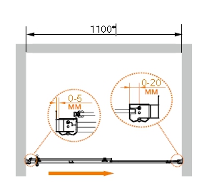 Душевая дверь в нишу Cezares Retro RETRO-BF-1-110-CP-Br 110