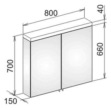 Шкаф-зеркало Keuco Royal Reflex 80 см