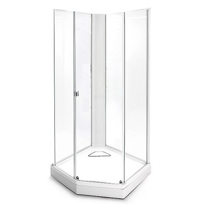 Передняя панель с дверью IDO Showerama 8-5 4985122015 100x100  прозрачное стекло белый профиль