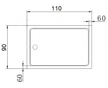 Поддон для душа акриловый Cezares Tray TRAY-A-AH-110/90-15-W прямоугольный
