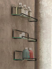 Полка металлическая со стеклом Velvex Gelou 45 Iseberg