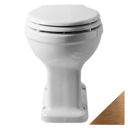 Унитаз приставной Simas Londra LO901bi вертикальный выпуск, белый/бронза