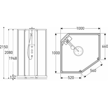 Задняя панель IDO Showerama 10-5 558313001 100x100 прозрачное стекло, белый профиль