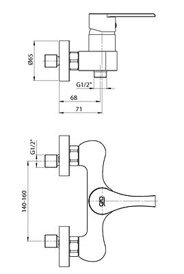 Смеситель GPD Atros MDB65 для душа