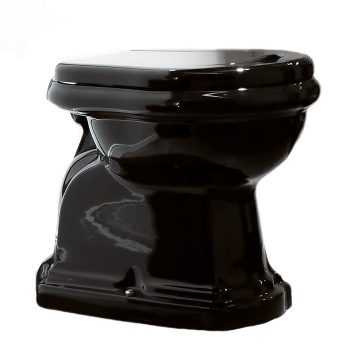 Чаша для унитаза приставного Kerasan Retro 101104 nero черный глянцевый , горизонтальный выпуск