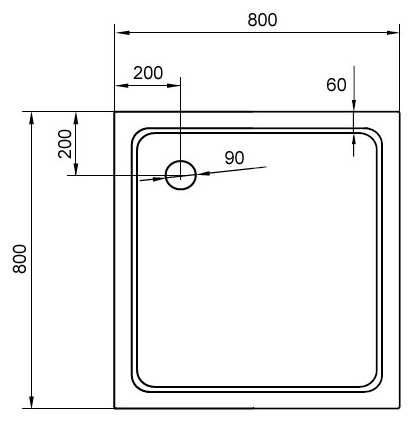 Поддон для душа Cezares TRAY-M-A-80-15-W SMC квадратный