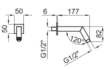 Кронштейн для душа Noken Square N192579933 хром