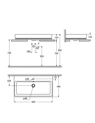 Раковина Grohe Cube 3947700H 60