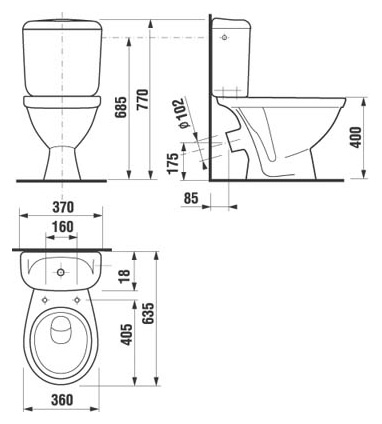 Унитаз-компакт Jika Lyra 8242340002411 косой выпуск, боковой подвод