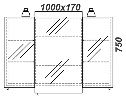 Шкаф-зеркало Aqwella 5 stars Bergamo Ber.04.10 100 с подсветкой