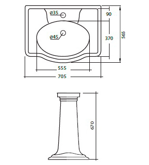 Раковина Cezares Royal Palace CZR-213L