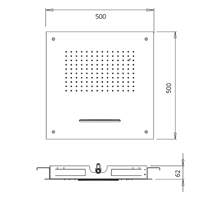 Верхний душ Palazzani 9926G710 2 варианта потока воды, хром