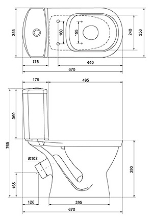 Унитаз-компакт Santek Алькор 1WH302140