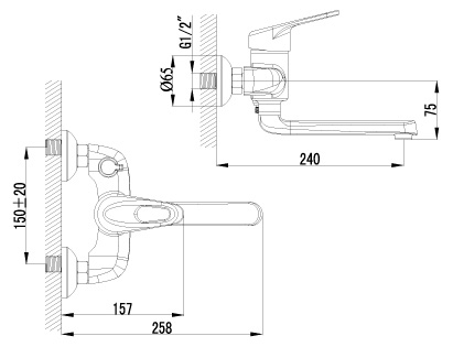 Смеситель Lemark Luna LM4114C для ванны с душем
