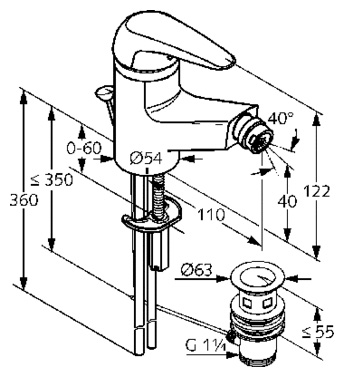 Смеситель Kludi Objekta Mix 332210575 для биде