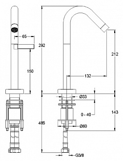 Смеситель Jacob Delafon Stillness E985-4-CP для раковины