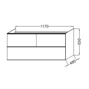 Тумба под раковину Jacob Delafon Odeon Up EB892RU-E5 120 см, 3 ящика, серый антрацит