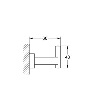 Крючок Grohe Essentials Cube 40511001