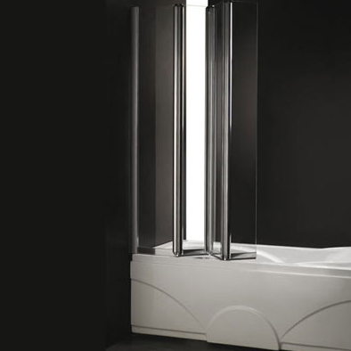 Шторка на ванну Cezares Trio TRIO-V-W-3-90/140-C-Cr-L 90 L прозрачное стекло