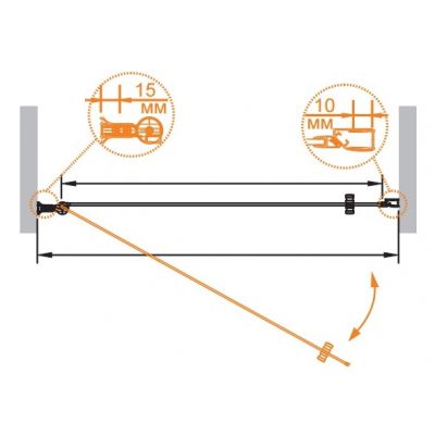 Душевая дверь в нишу Cezares Royal Palace ROYAL PALACE-A-B-1-90-CP-G