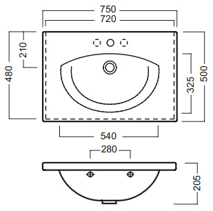 Раковина Hatria Susan Y0HR 75