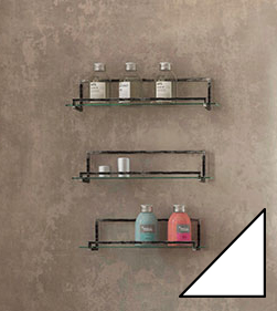 Полка металлическая со стеклом Velvex Gelou 50 white