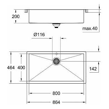 Мойка кухонная Grohe K700 31580SD1 нержавеющая сталь