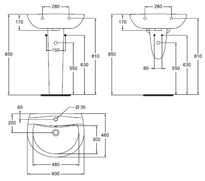 Раковина Vidima Сева Дуо W413961