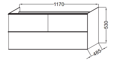 Тумба для комплекта Jacob Delafon Odeon Up EB892-N14 120 см, 3 ящика, серый антрацит