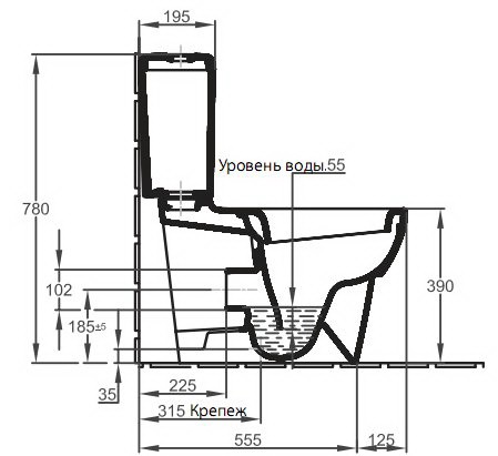 Унитаз-компакт Jacob Delafon Ove 19974W-00 микролифт