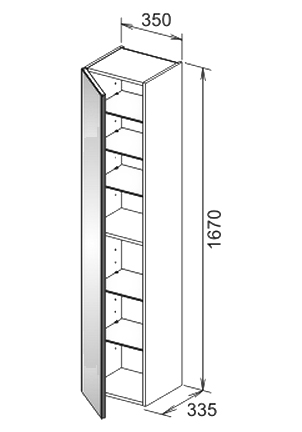 Шкаф-пенал Keuco Royal Reflex L белое стекло 