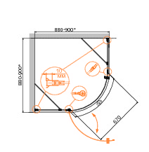 Душевой уголок Cezares Magic Royal Palace R1 90 PP Br R/L