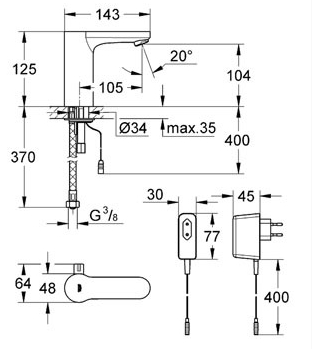 Смеситель Grohe Eurosmart Cosmopolitan E 36325001 для раковины