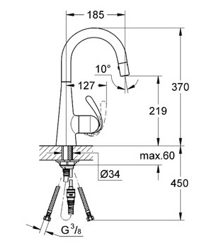 Смеситель Grohe Zedra 32296000 для кухонной мойки