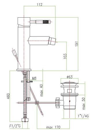 Смеситель Fiore Xenon 44CR5371 для биде, хром