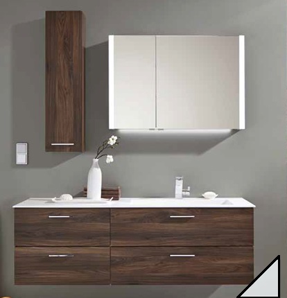 Тумба с раковиной Puris Milano 150 L белая, 4 ящика