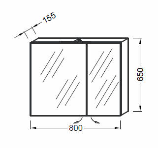 Шкаф-зеркало Jacob Delafon Reve EB625RU-G80 80 см, светло-коричневый