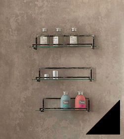 Полка металлическая со стеклом Velvex Gelou 40 black