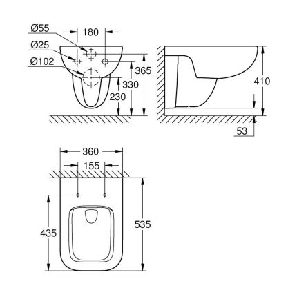 Чаша для подвесного унитаза Grohe BauEdge 39809000