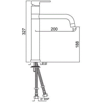 Смеситель Jaquar Fusion FUS-CHR-29009B для раковины, высокий