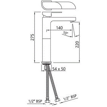 Смеситель Jaquar Alive ALI-CHR-85005B для раковины, высокий