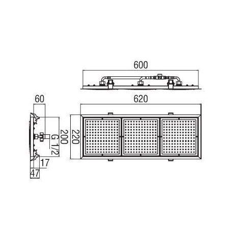 Верхний душ Nobili AD139/38CCR 62х22 хром